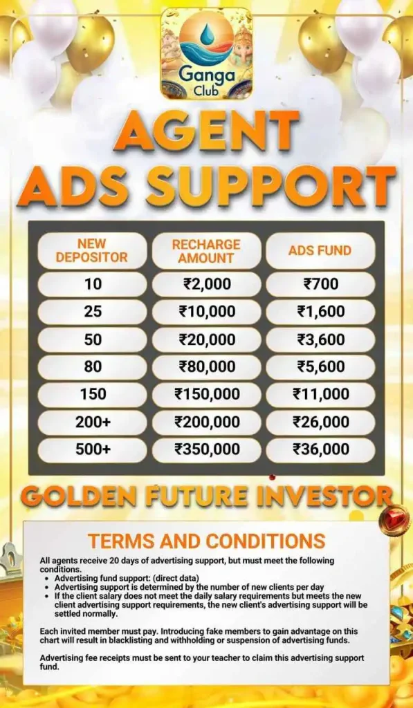 ganga club agents ads fun chart